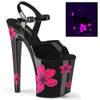 Pleaser - XTREME809HB Sandale à bride à la cheville, Pole dance chaussures - Noir/Rose Product image